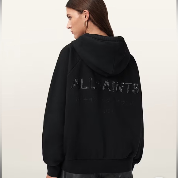 All Saints Talon Underground Sequin Oversized Hoody Hoodie AllSaints - Picture 3 of 11